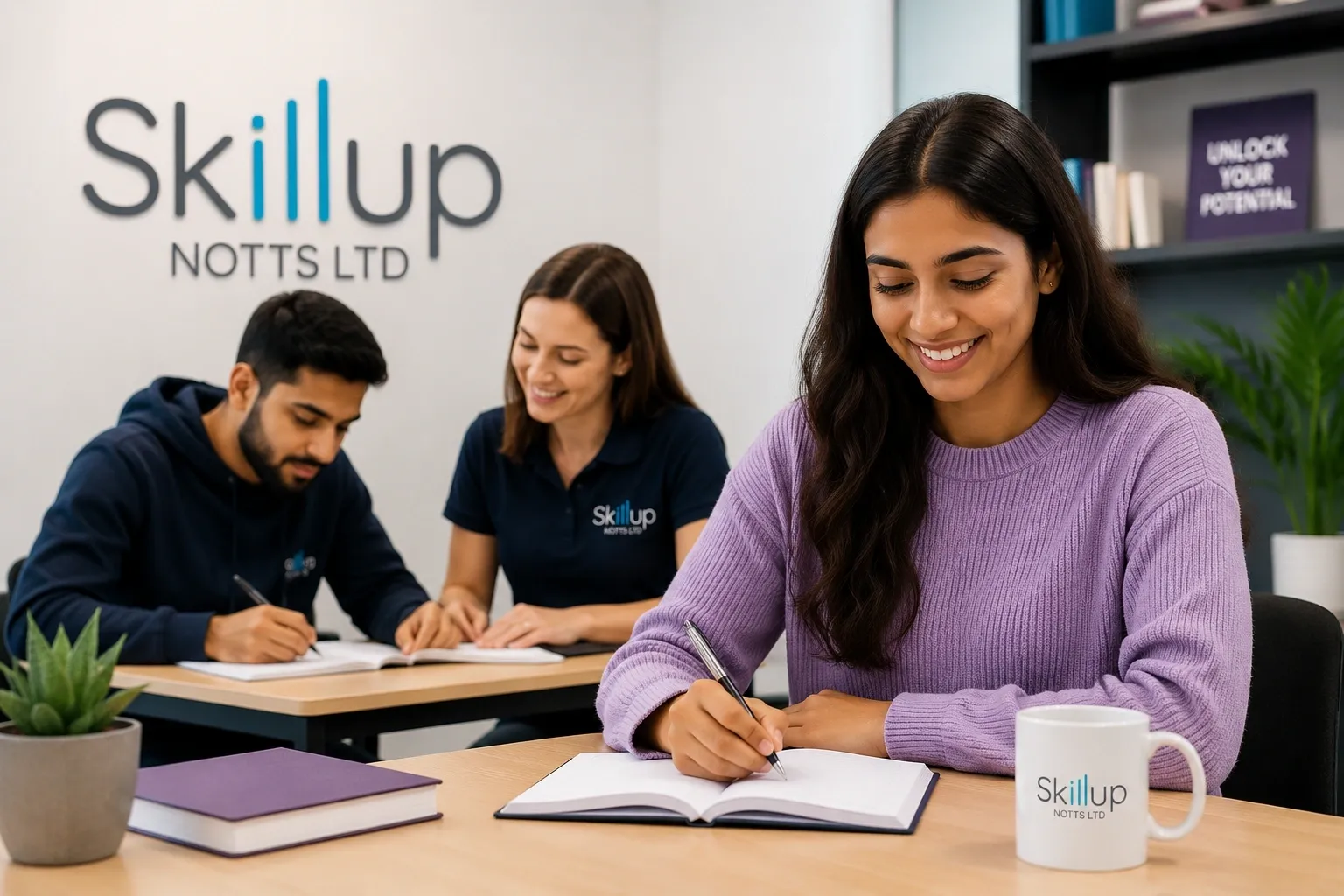 Learners studying together at Skill Up Notts